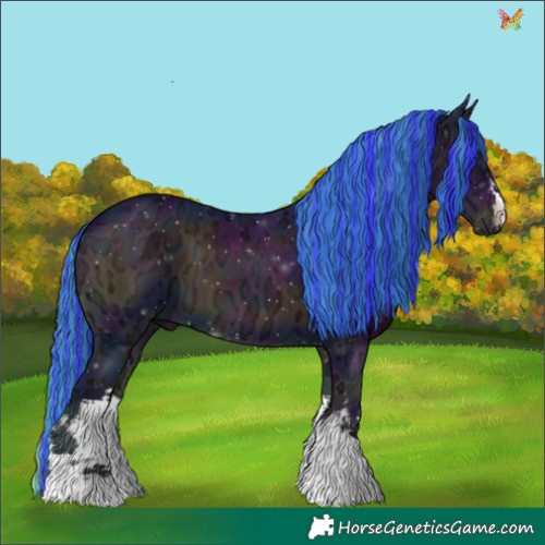 Horse Color:Painted Watercolor White Spotted Midnight Blue Onyx Ice 