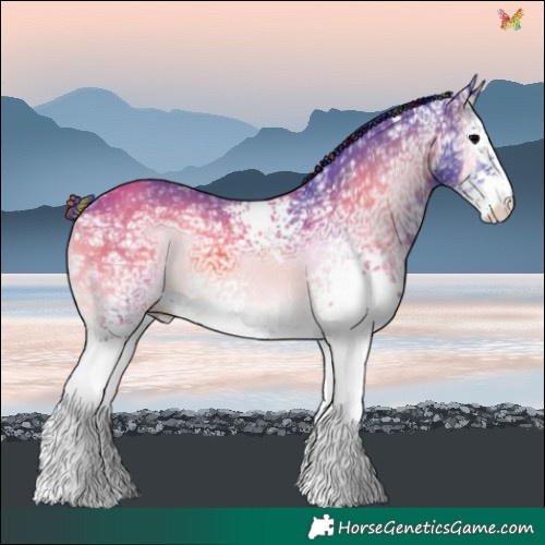 Horse Color:Painted Watercolor White Spotted Blue Onyx Ice 