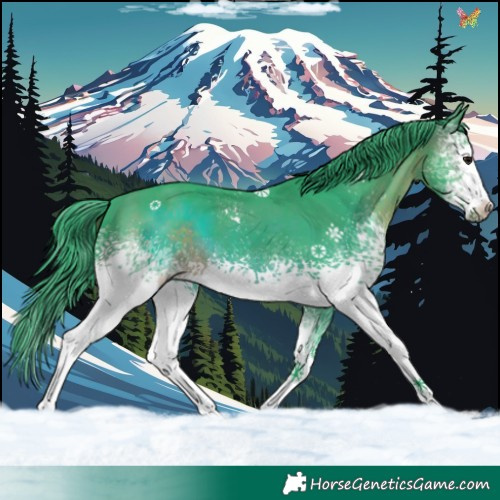Horse Color:Watercolor White Spotted Brown 