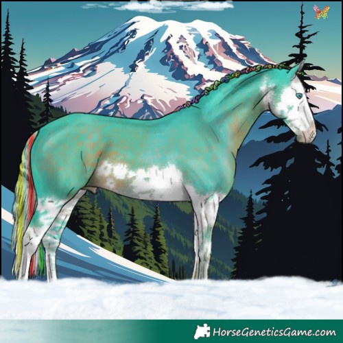 Horse Color:Painted Watercolor White Spotted Liver Chestnut Splash 