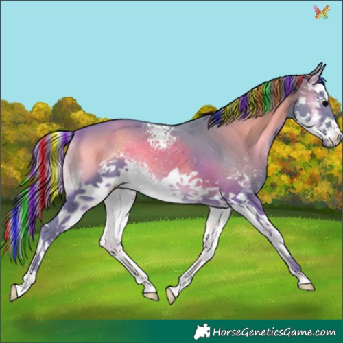 Horse Color:Painted Watercolor White Spotted Blue Onyx Splash 