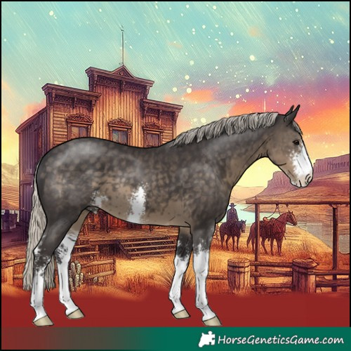 Horse Color:Silver Smoky Black Sabino 