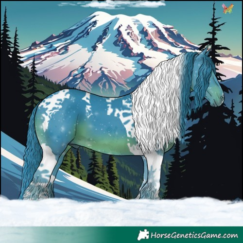 Horse Color:Watercolor Black Tobiano 