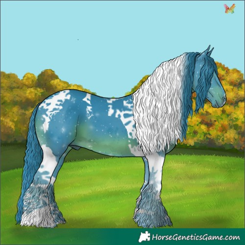 Horse Color:Watercolor Black Tobiano 