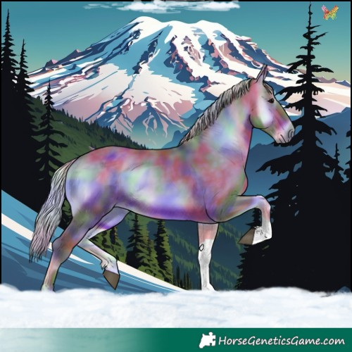 Horse Color:Nacre Watercolor Silver Brown Onyx Tobiano