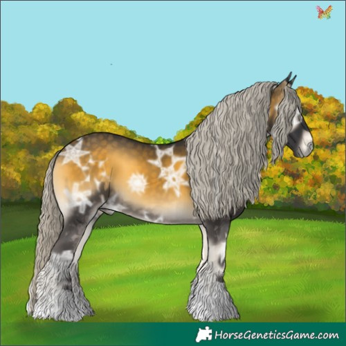 Horse Color:Silver Buckskin Ice Onyx Tobiano 