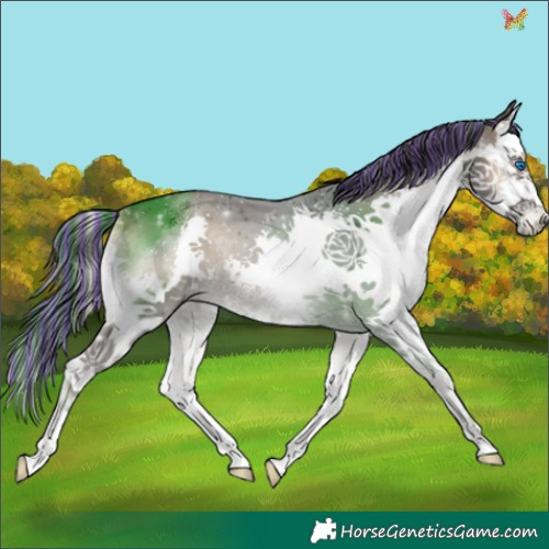 Horse Color:Painted Smoky Blue Onyx Splash