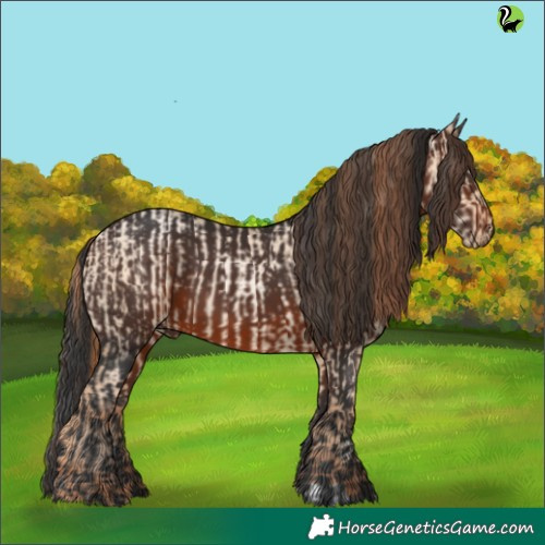 Horse Color:Sable Champagne Pearl Dun and White Spotted Brown Rabicano