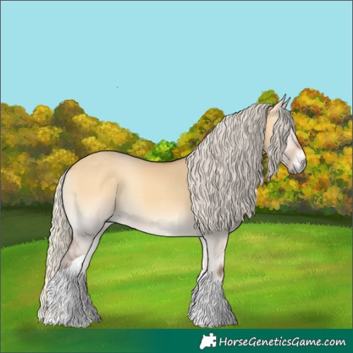 Horse Color:Silver Buckskin Onyx Tobiano Rabicano 