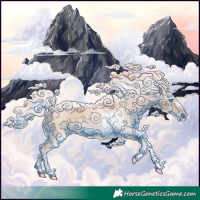 Horse Color:Silver Blue Roan Pearl Tobiano Frame 