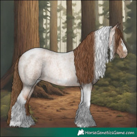 Horse Color:Liver Red Roan Pearl Tobiano Frame 