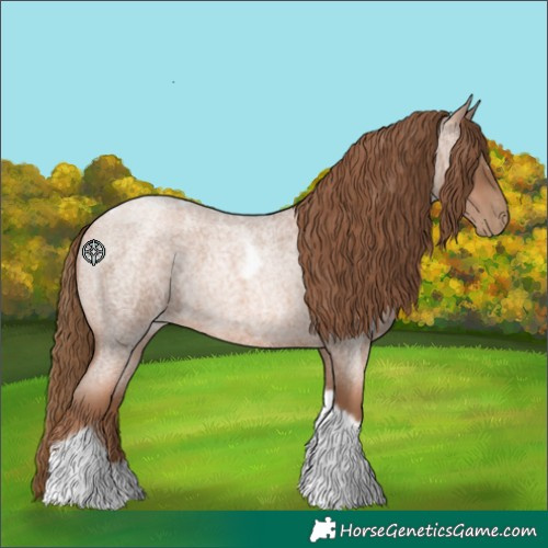 Horse Color:Liver Red Roan Pearl Tobiano Frame 
