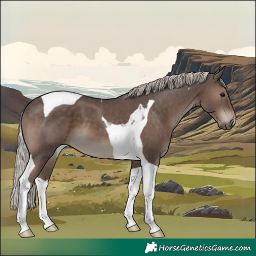 Horse Color:Silver Black Tobiano 