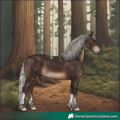 Horse Color:Powder White Silver Brown Tobiano 
