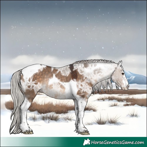 Horse Color:Silver Brown Ice Dun Tobiano Rabicano 