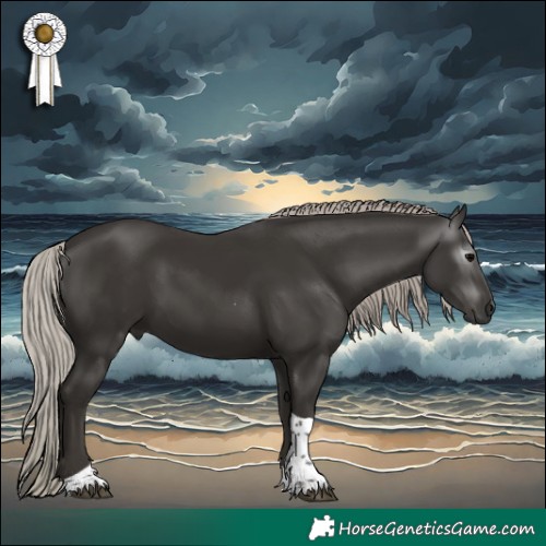 Horse Color:Gray Silver Black Tobiano