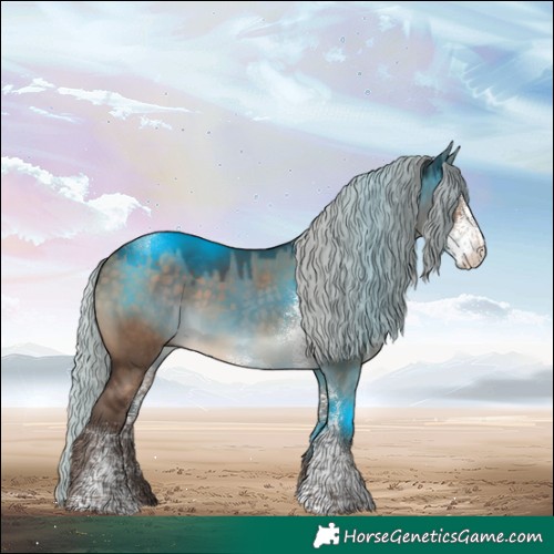 Horse Color:Silver Brown Dun Sabino Rabicano 