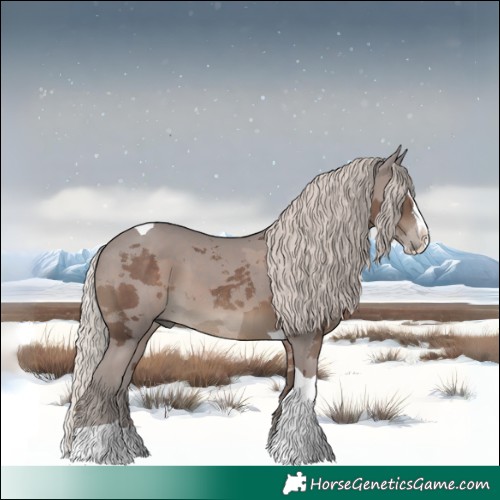 Horse Color:Silver Black Merle Splash Tobiano 