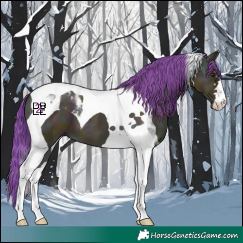 Horse Color:Watercolor Midnight Amber Champagne Onyx Tobiano 