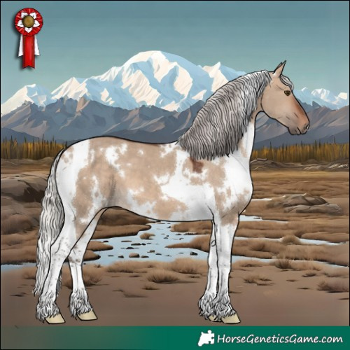 Horse Color:White Spotted Silver Brown Dun Tobiano 