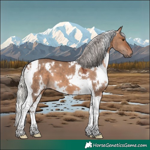 Horse Color:White Spotted Silver Brown Dun Tobiano 