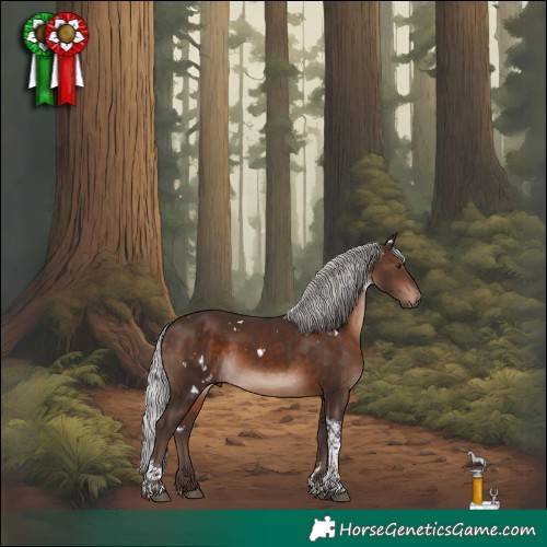 Horse Color:White Spotted Silver Brown Mushroom Tobiano 