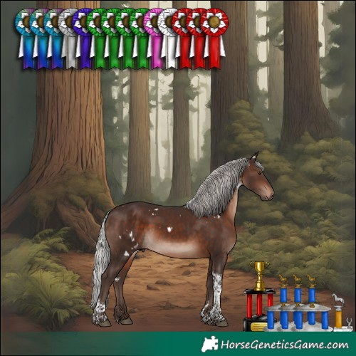 Horse Color:White Spotted Silver Brown Mushroom Tobiano 