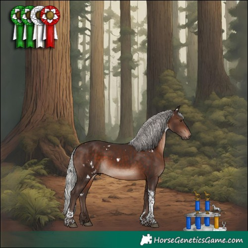 Horse Color:White Spotted Silver Brown Mushroom Tobiano 