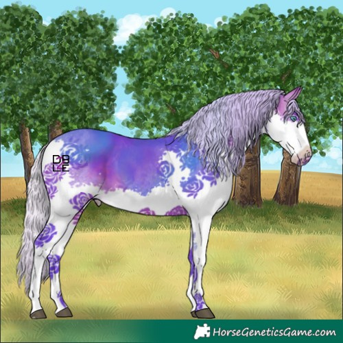 Horse Color:Watercolor White Spotted Silver Bay Splash 