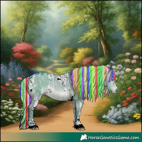 Horse Color:Painted Watercolor White Spotted Silver Brown Chinchilla Ice Dun 