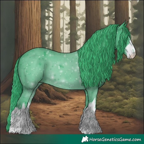 Horse Color:Watercolor White Spotted Black