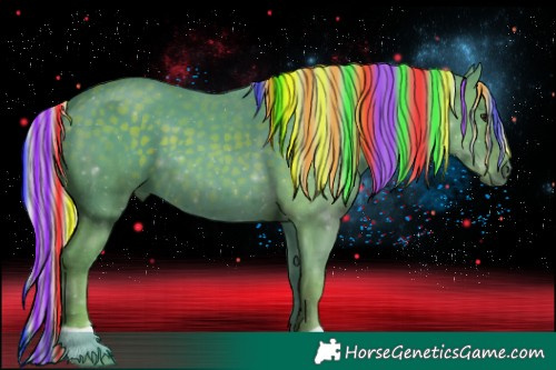 Horse Color:Painted Watercolor Silver Black 