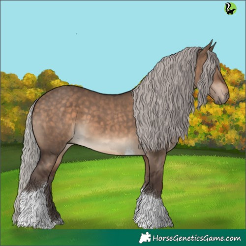 Horse Color:Silver Brown Dun Tobiano 