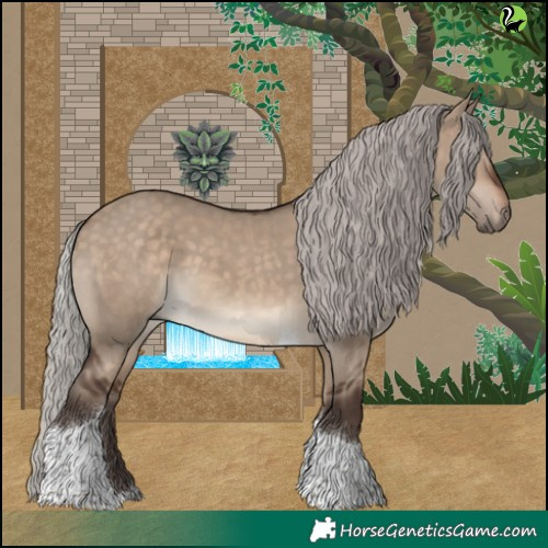 Horse Color:Silver Brown Dun Tobiano 