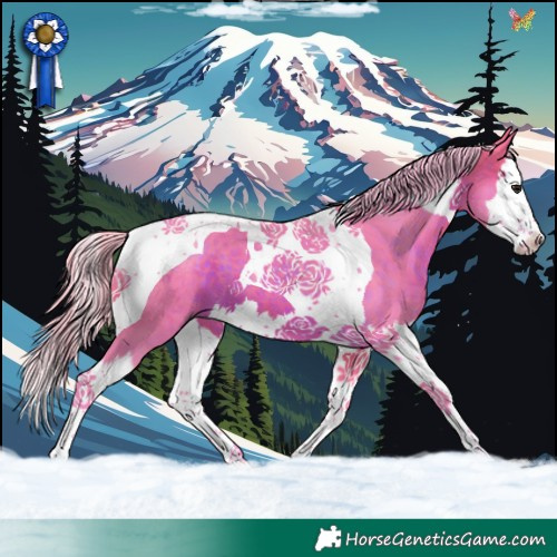Horse Color:Watercolor Silver Brown Splash Tobiano 