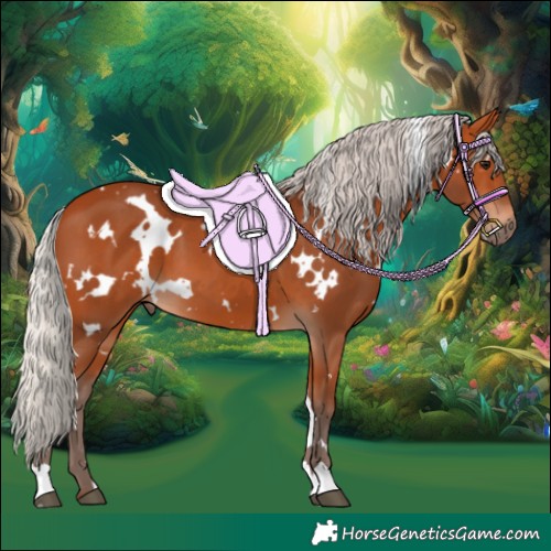 Horse Color:White Spotted Silver Bay 