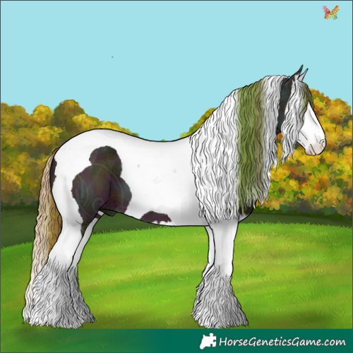 Horse Color:Watercolor Plaid Midnight Brown Ice Splash Tobiano