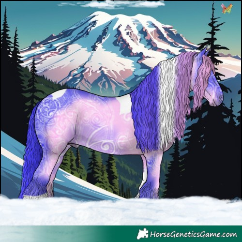 Horse Color:Watercolor Black Ice Tobiano 