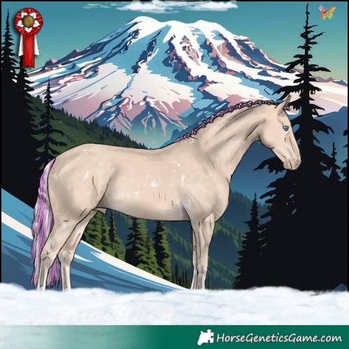 Horse Color:Painted White Spotted Silver Perlino Tobiano