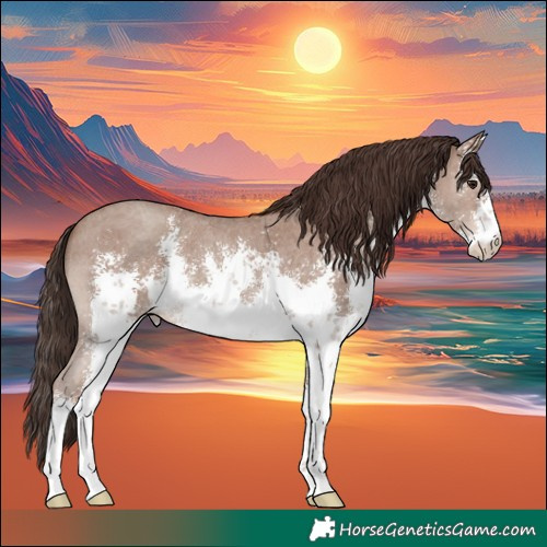 Horse Color:White Spotted Classic Champagne Sabino 