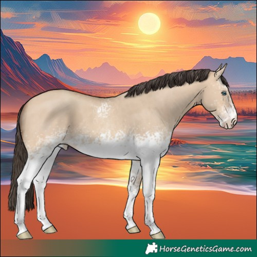 Horse Color:White Spotted Amber Champagne Dun 
