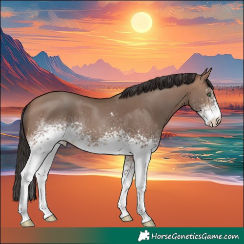 Horse Color:White Spotted Sable Champagne Sabino 