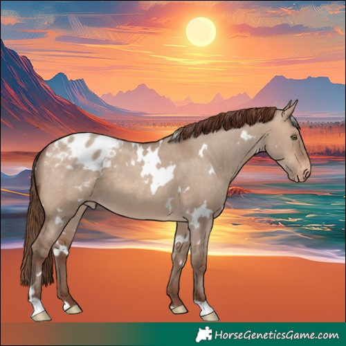 Horse Color:White Spotted Sable Champagne Dun Appaloosa 