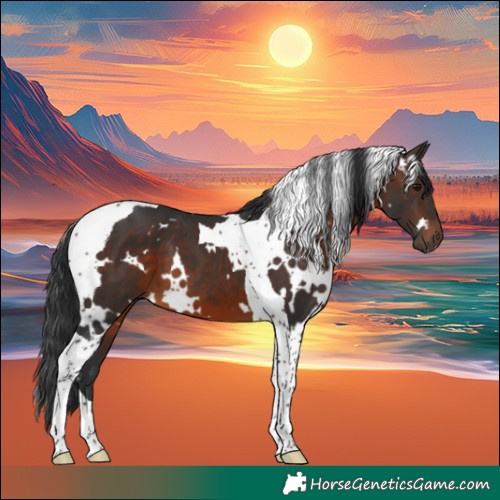 Horse Color:White Spotted Brown Tobiano 