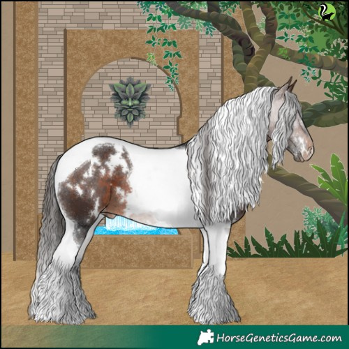 Horse Color:White Spotted Brown Tobiano Varnish 