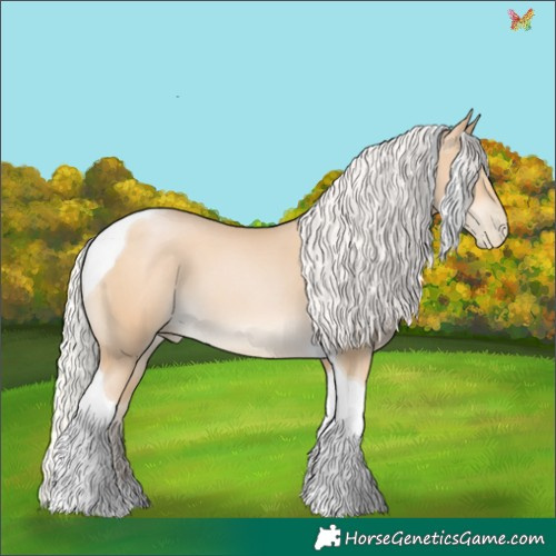 Horse Color:Silver Buckskin Pearl Tobiano 