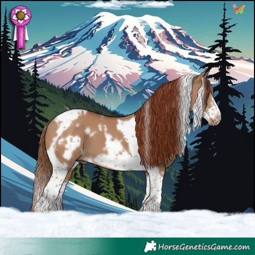 Horse Color:White Spotted Red Dun Tobiano Frame 