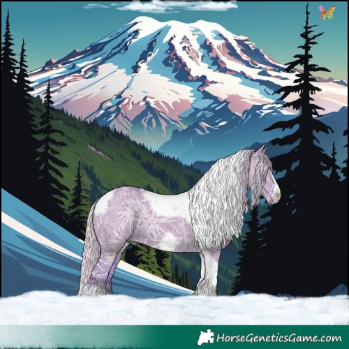 Horse Color:Watercolor Silver Grullo Ice Tobiano Frame 