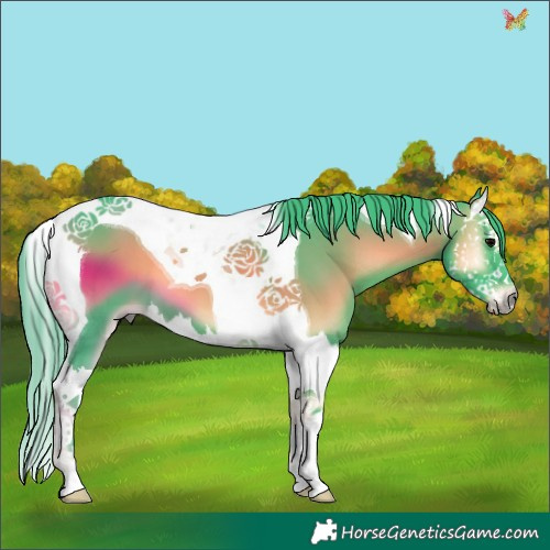 Horse Color:Watercolor Smoky Blue Onyx Splash Tobiano 