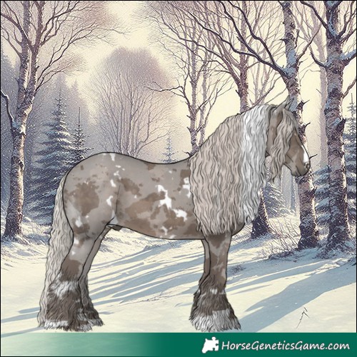 Horse Color:White Spotted Silver Black Merle 